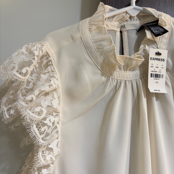 NEW Express Conscious Edit Sleeveless Off-White Blouse, Size XS - Picture 5 of 10